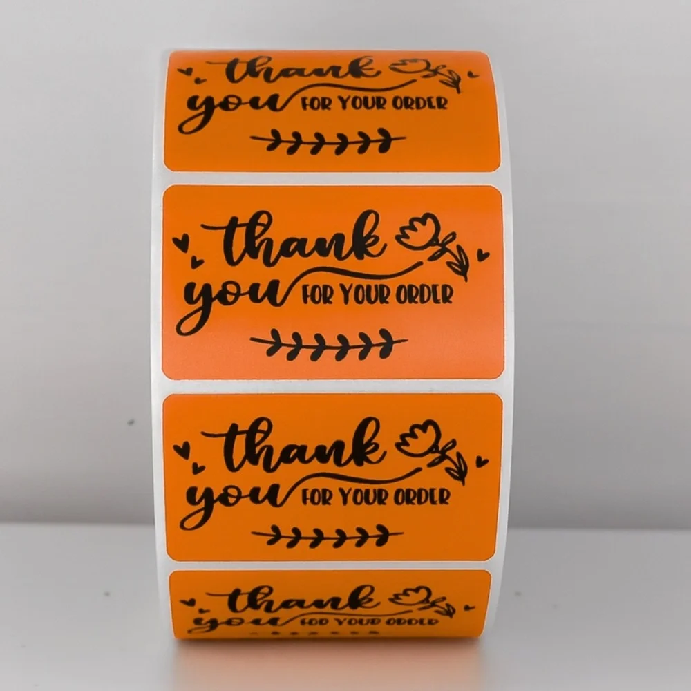 💖 Thank You For Your Order Stickers | Pack of 100 | 2x1 Inch | Small Business